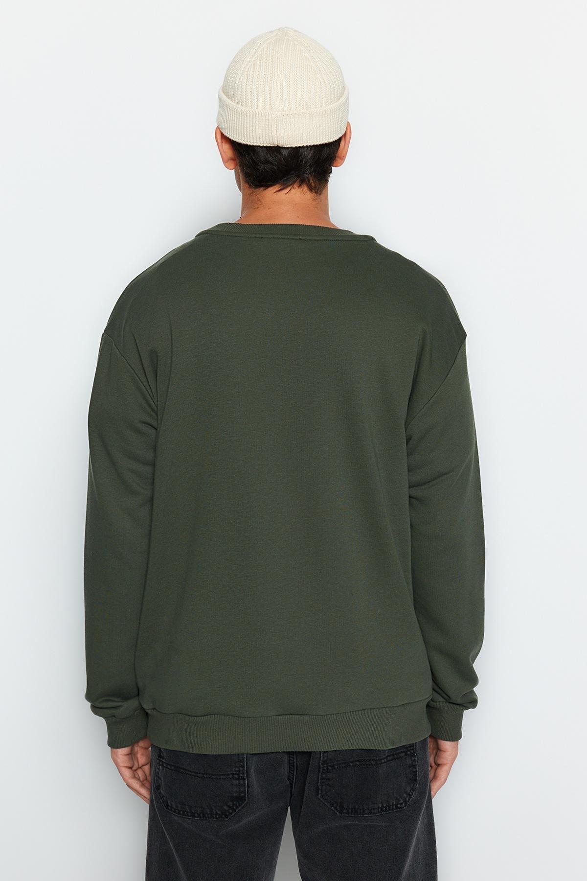 Khaki Relaxed Sweatshirt, , large image number 3