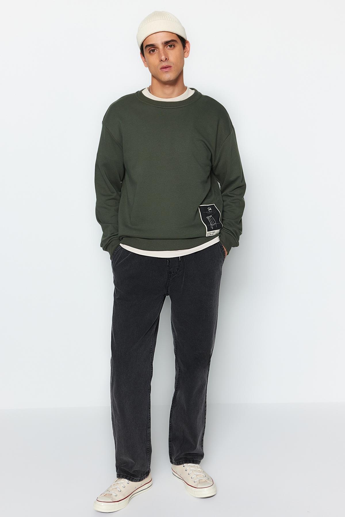 Trendyol - Khaki Relaxed Sweatshirt