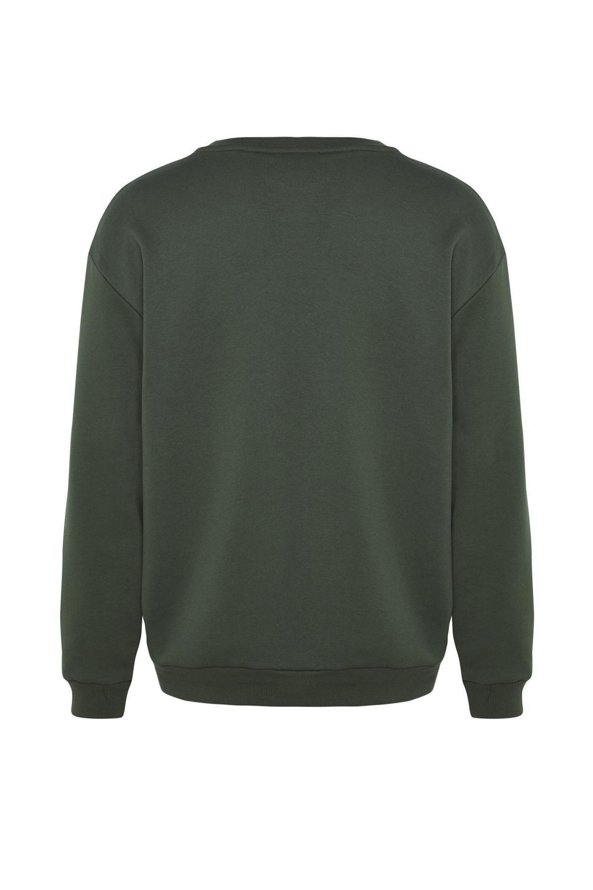 Khaki Relaxed Sweatshirt, , large image number 6