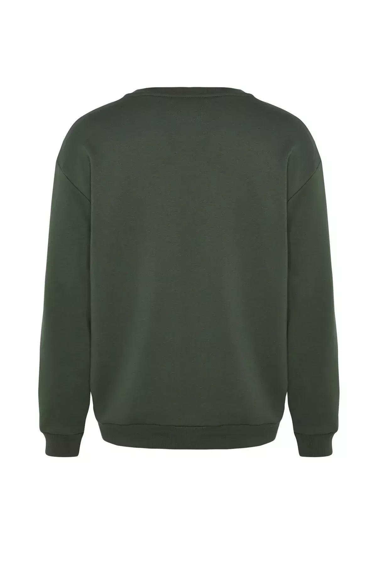 Khaki Relaxed Sweatshirt, , large image number 7