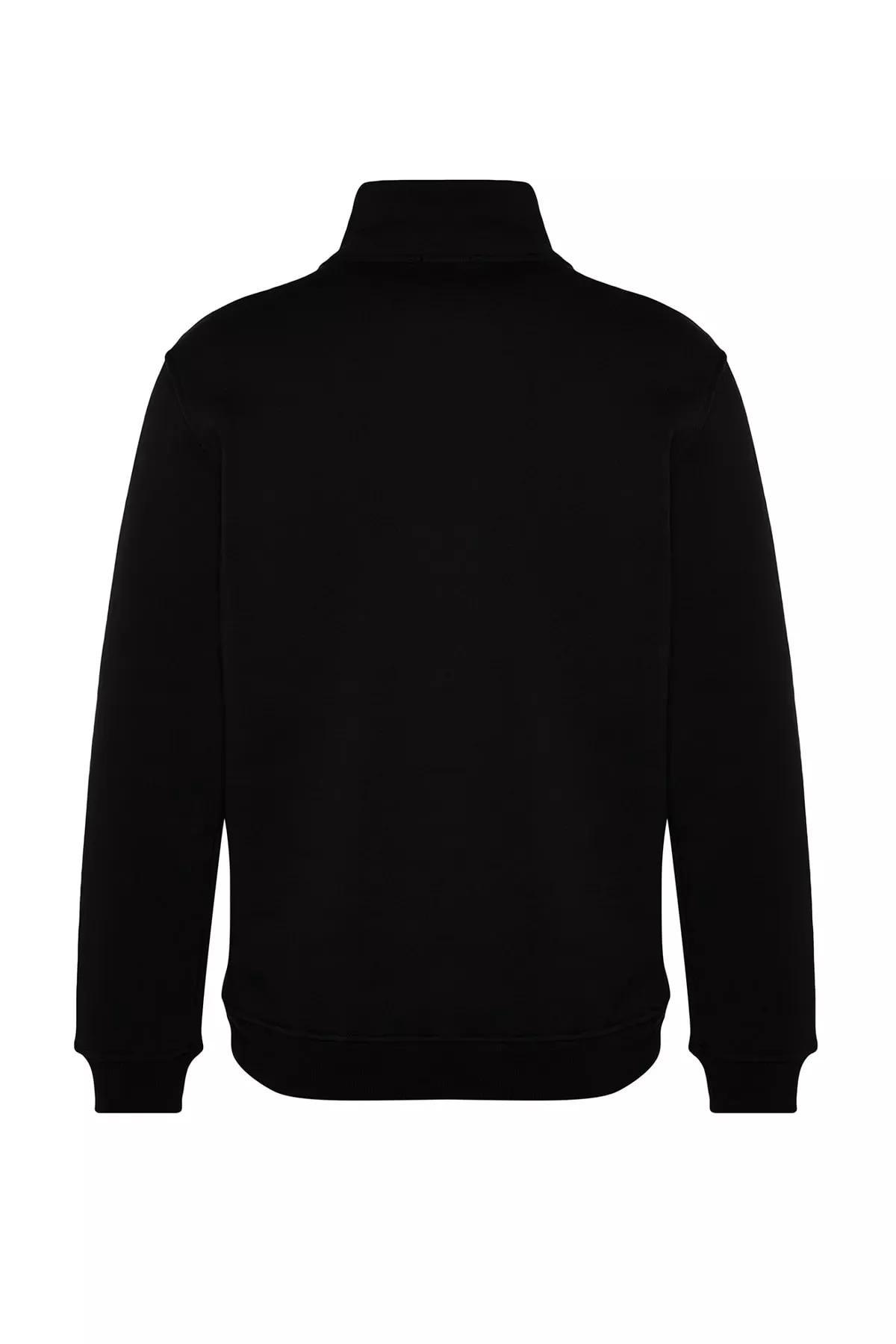 Black Solid Casual Regular Sweatshirt, C101_2094, large image number 7