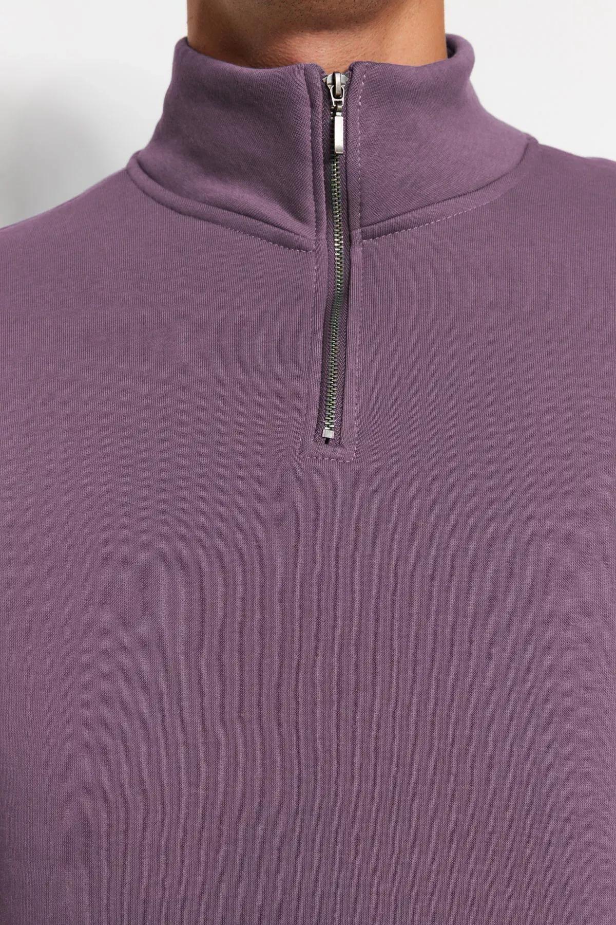 Purple  Zippered Sweatshirt, C101_6914, large image number 3