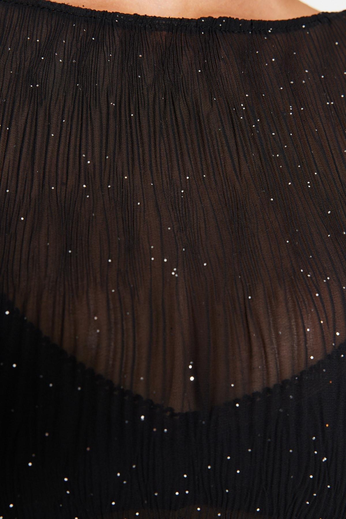 Black Shimmering Blouse, , large image number 4