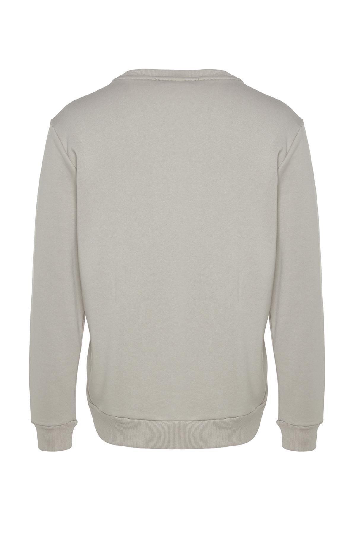 Trendyol - Gray Text Printed Sweatshirt