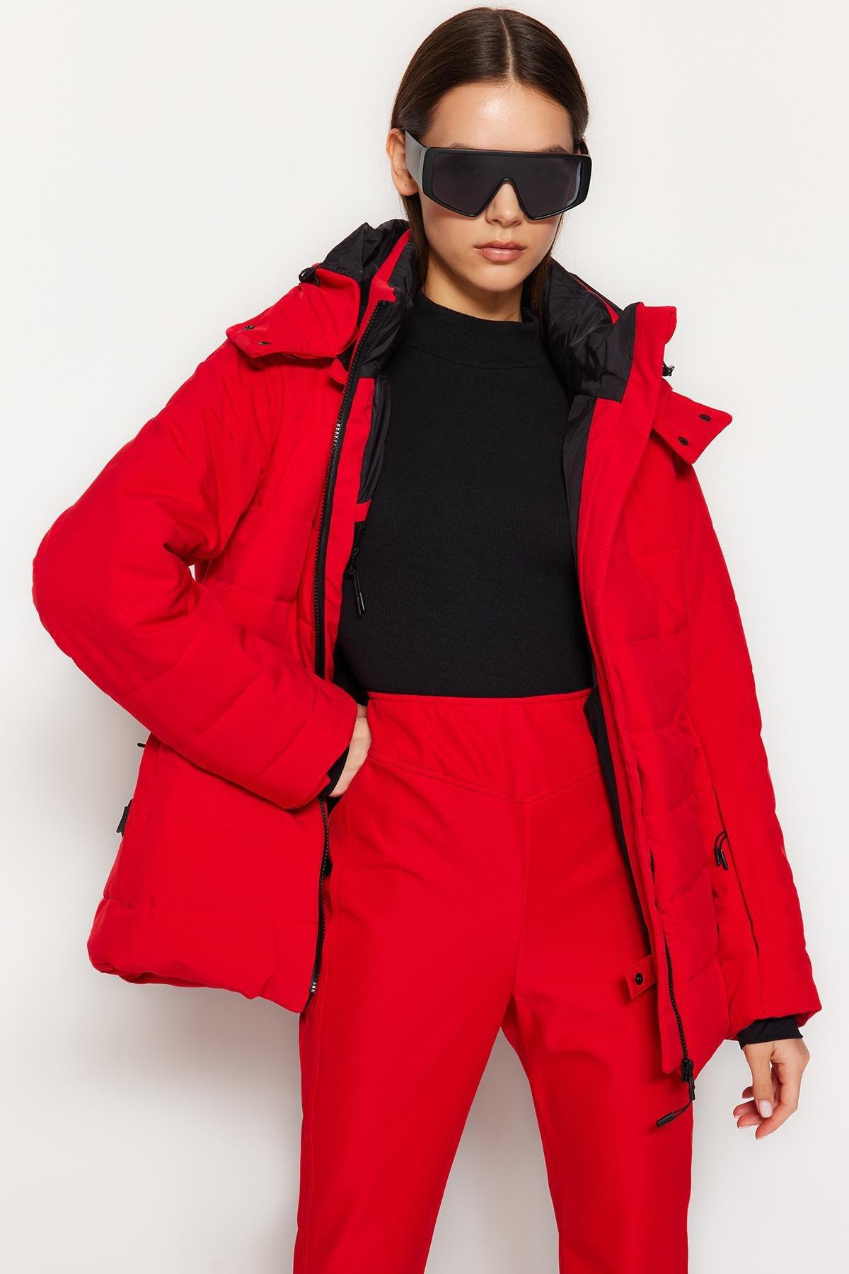 Trendyol - Red Hooded Waterproof Jacket