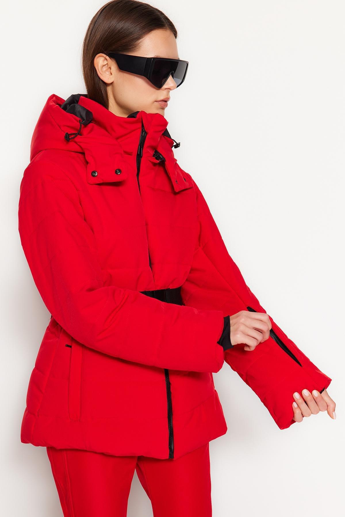 Trendyol - Red Hooded Waterproof Jacket