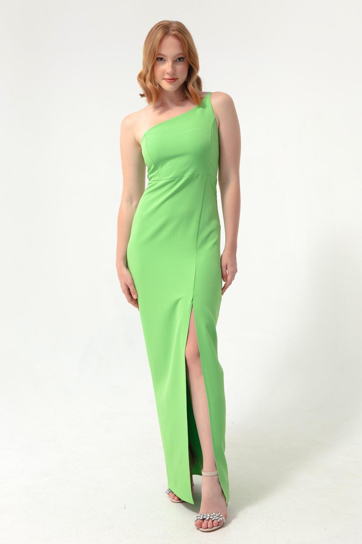Lafaba - Green One-Shoulder Midi Dress