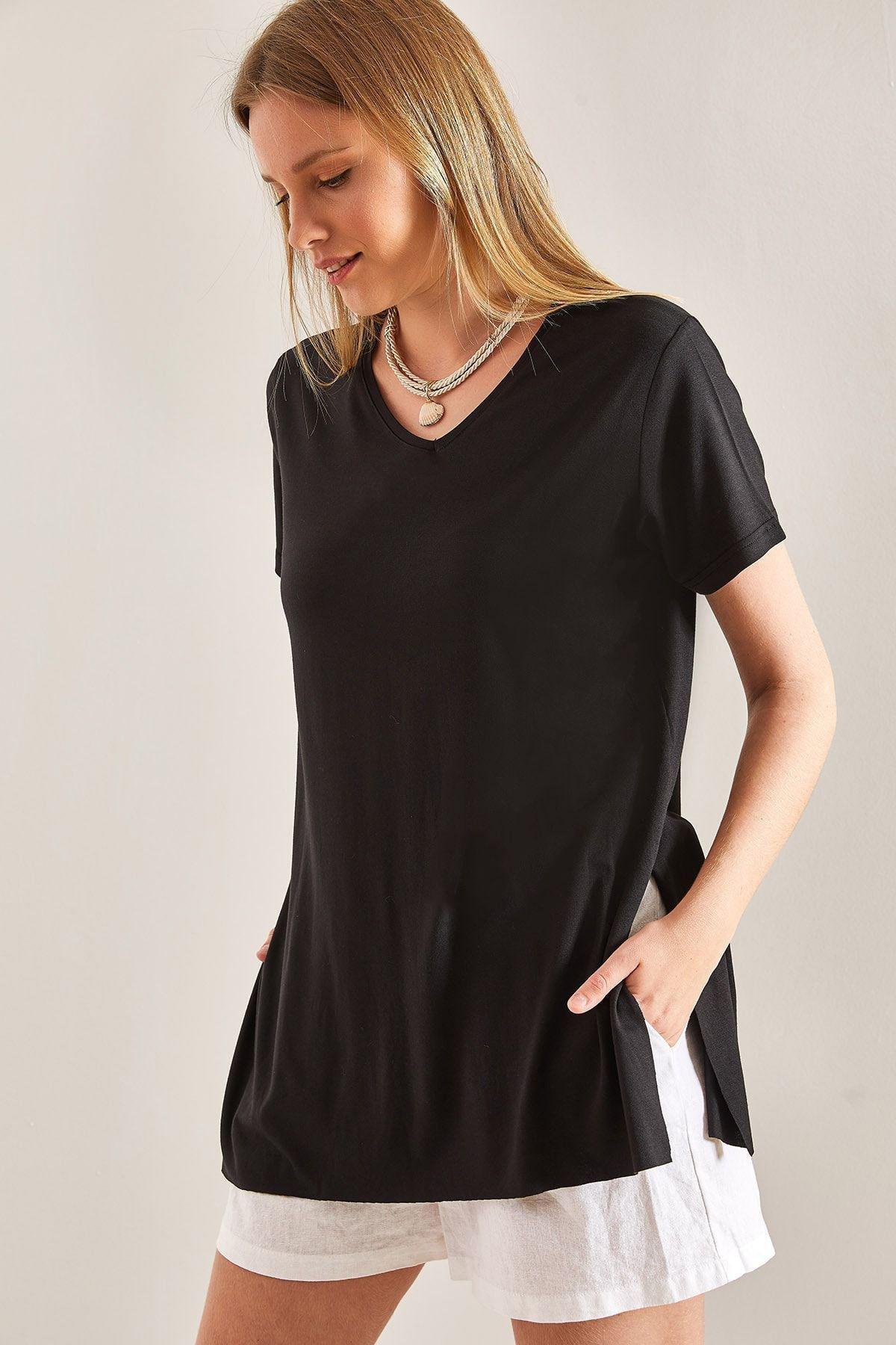 Black Detailed T-Shirt, , medium
