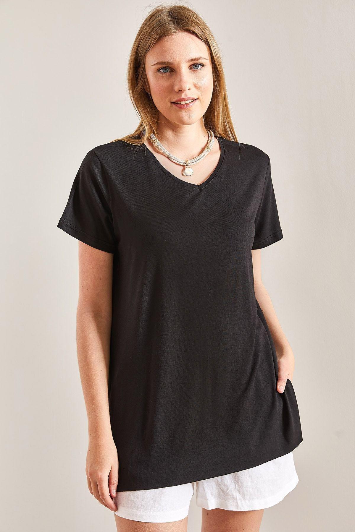 Black Detailed T-Shirt, C101_5720, large image number 2