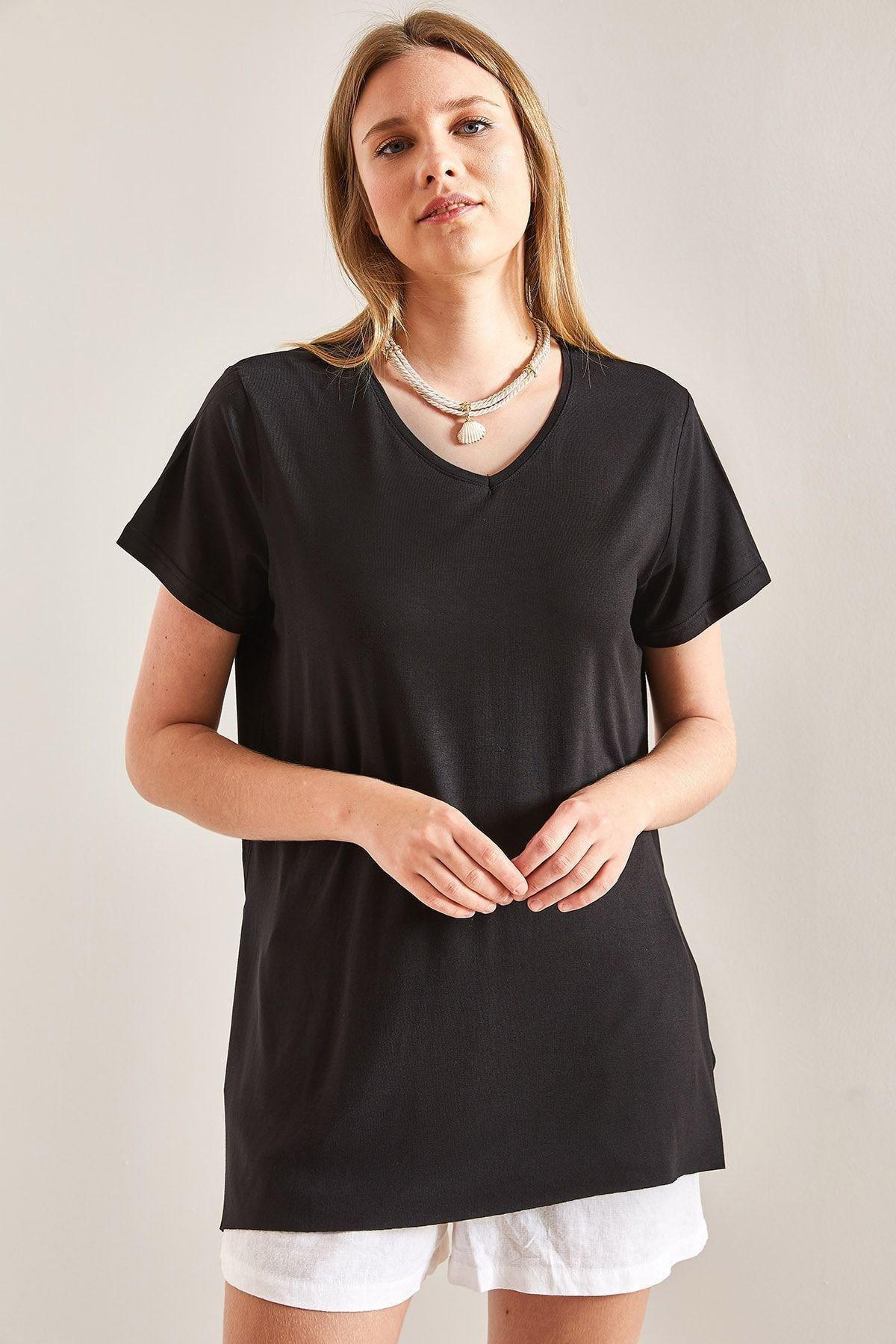 Black Detailed T-Shirt, C101_5720, large image number 3