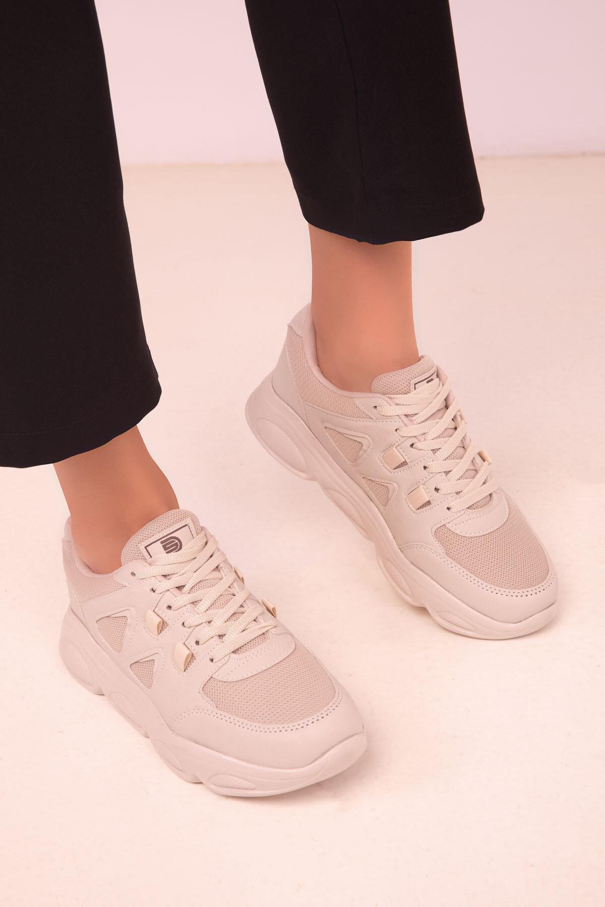 Beige Casual Sneakers, Beige, large image number 3