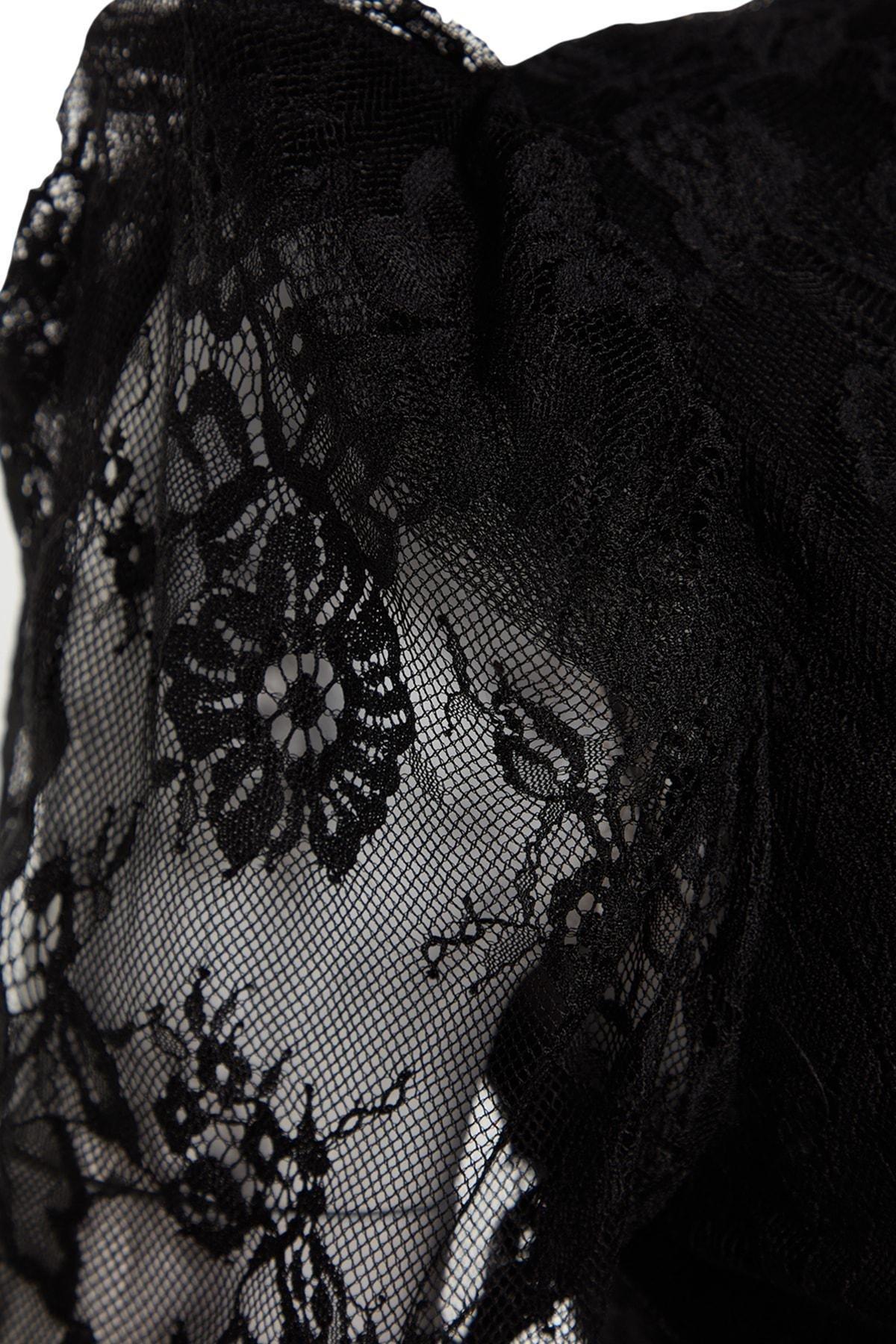 Black Fitted Evening Dress, , large image number 6
