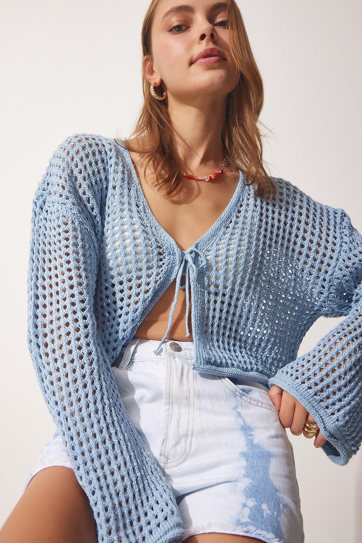 Blue Regular Cardigan, LIGHT BLUE, large image number 1