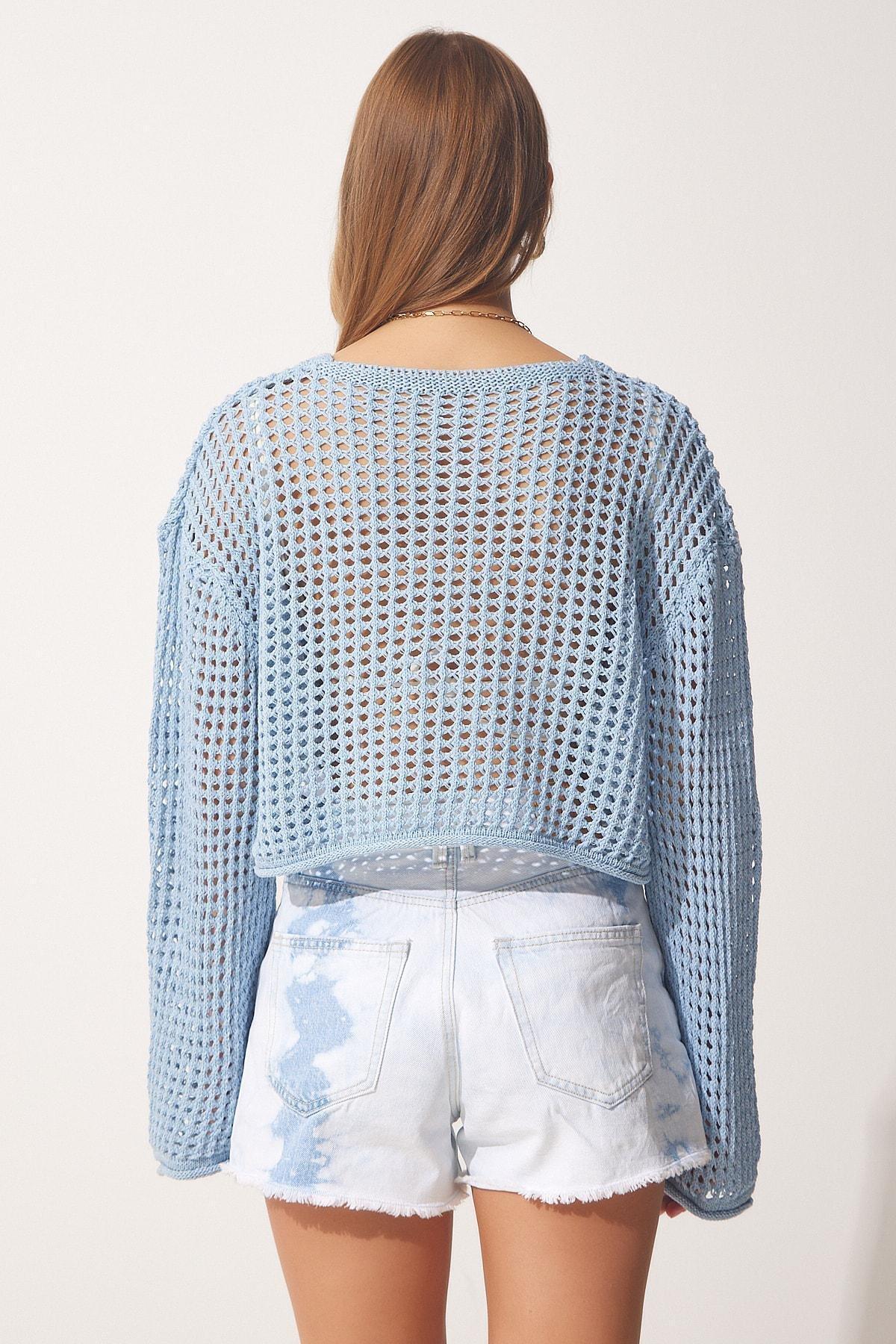 Blue Regular Cardigan, LIGHT BLUE, large image number 3