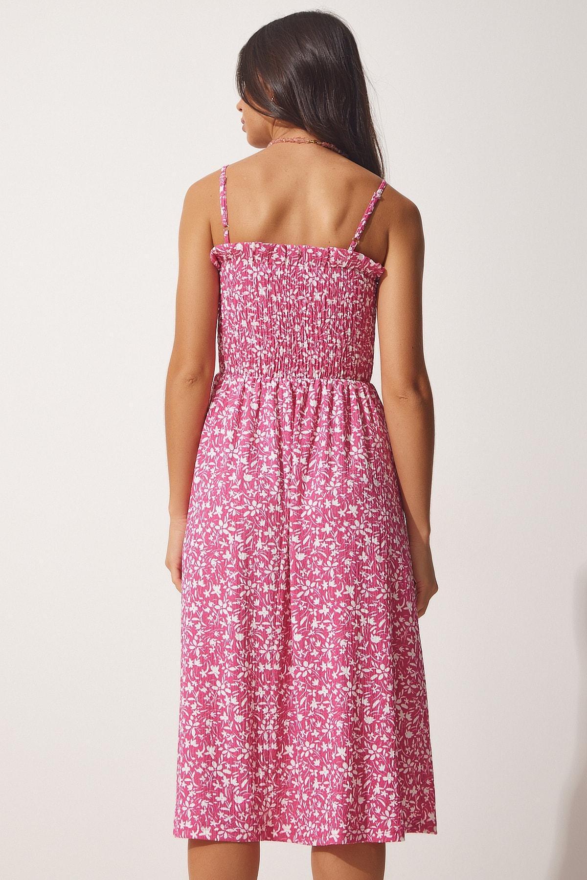 Pink Floral A-Line Dress, Pink, large image number 4
