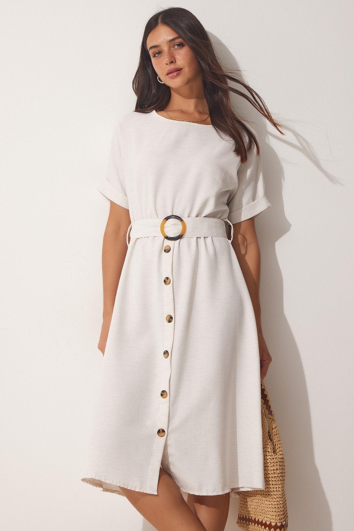 Cream Textured Shirt Dress DD01234, , medium