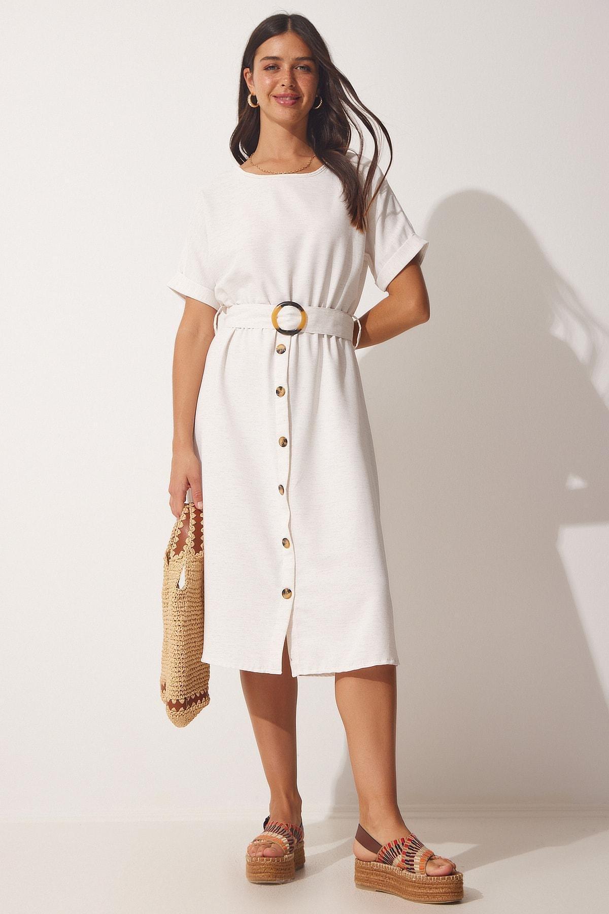 Cream Textured Shirt Dress, , large image number 1