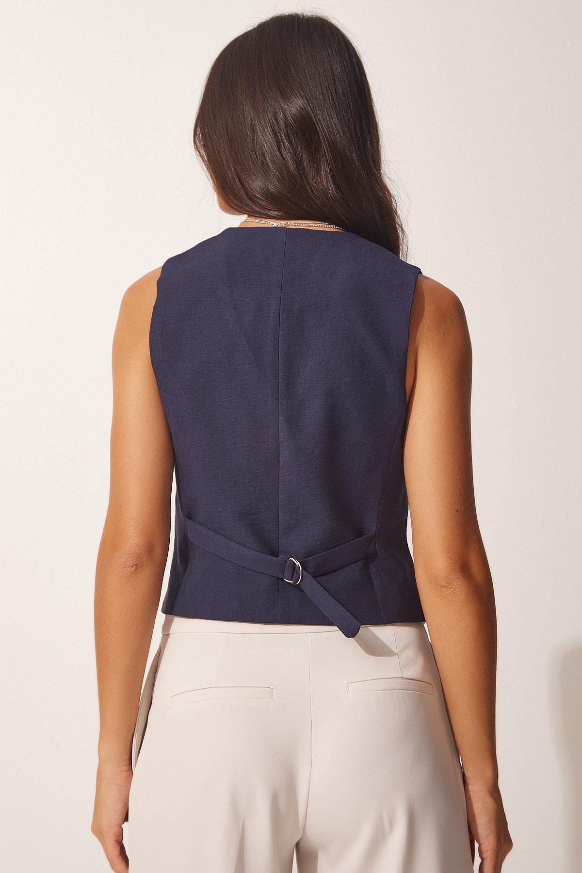 Navy V-Neck Vest, , large image number 3