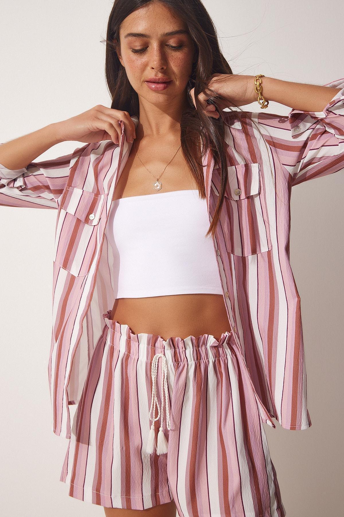 Happiness Istanbul - Pink Striped Co-Ord Set