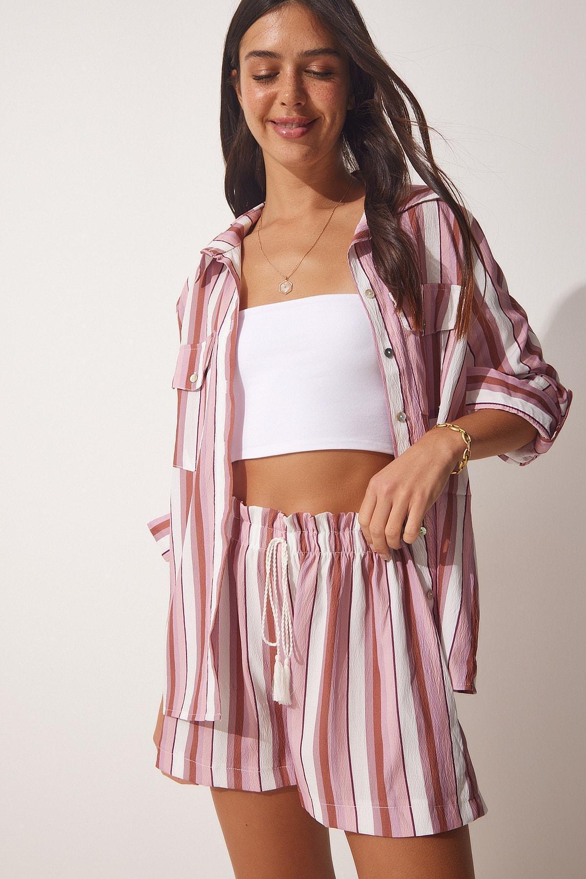 Happiness Istanbul - Pink Striped Co-Ord Set