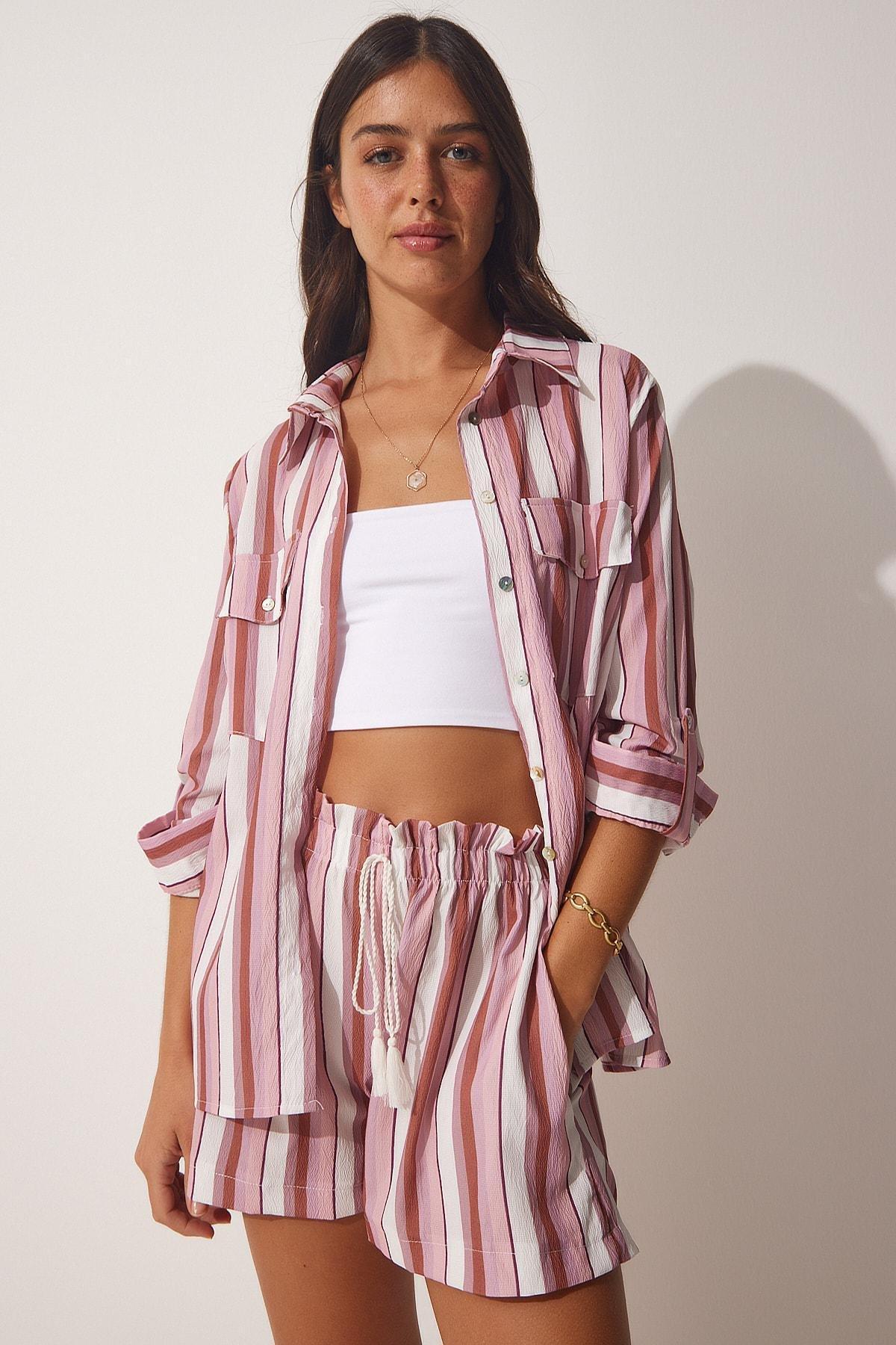 Happiness Istanbul - Pink Striped Co-Ord Set