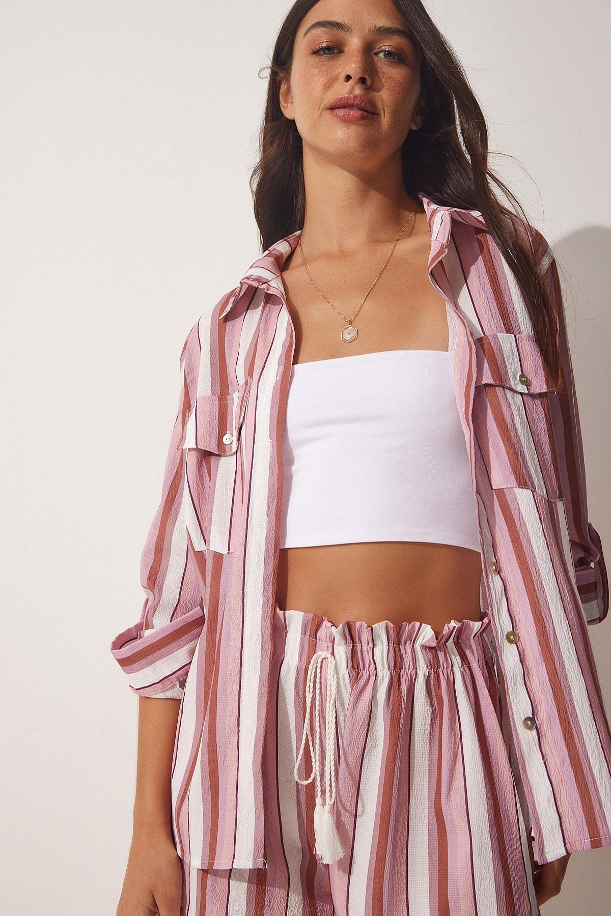 Happiness Istanbul - Pink Striped Co-Ord Set