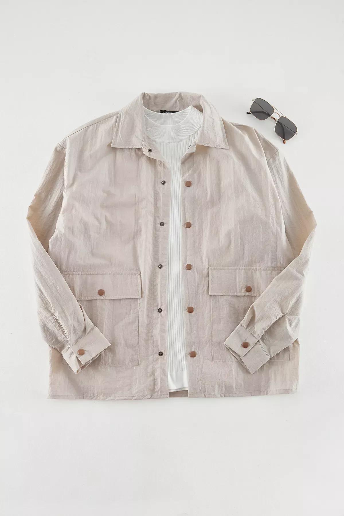 Beige Oversized Limited Edition Jacket, STONE, large image number 0