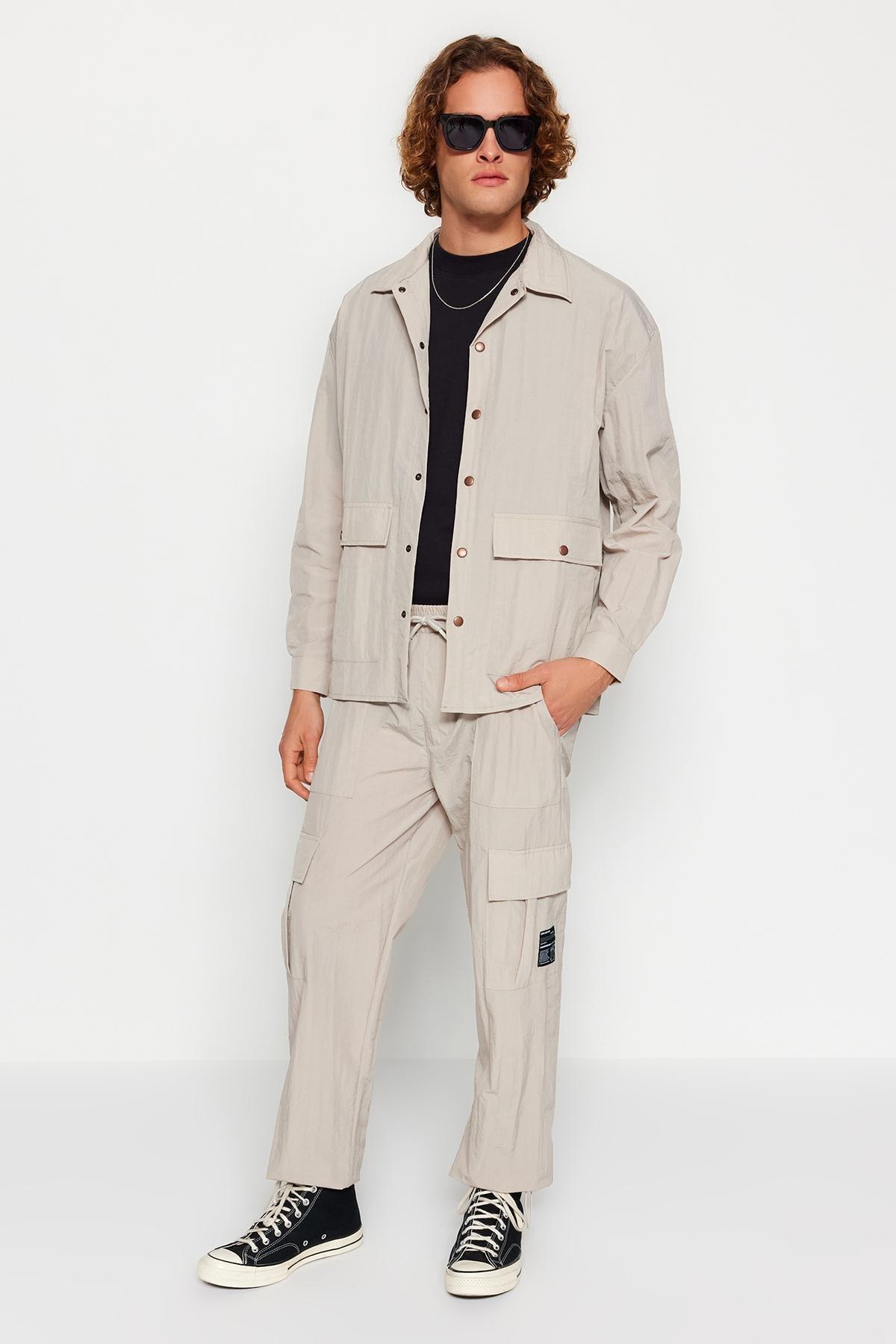 Beige Oversized Limited Edition Jacket, STONE, large image number 1