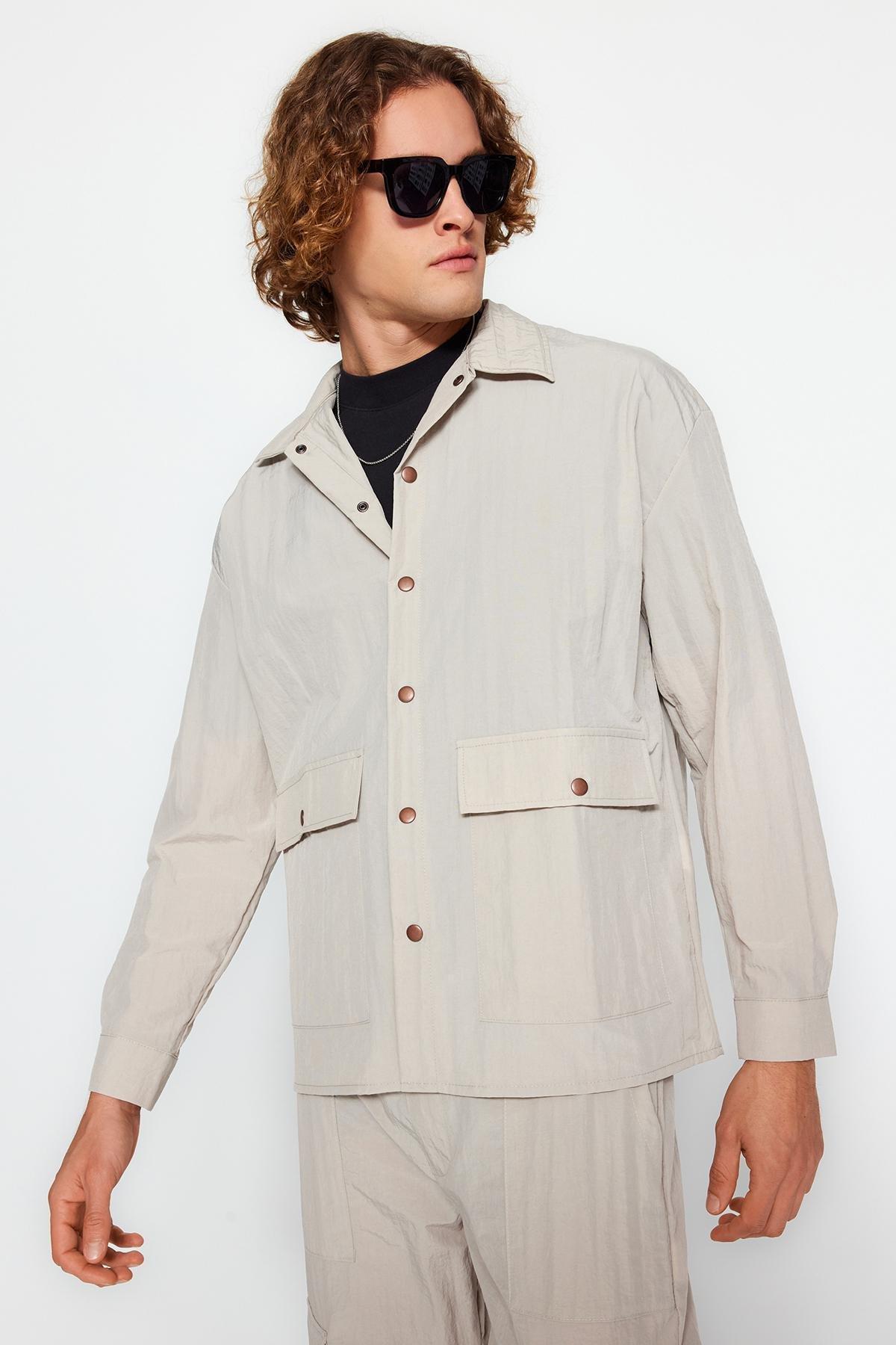 Beige Oversized Limited Edition Jacket, STONE, large image number 2