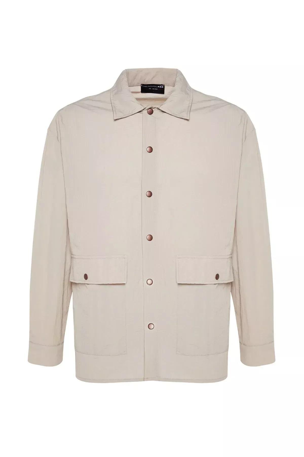 جاكيت بقصة فضفاضة بإصدار محدود، بيج, STONE, large image number 4