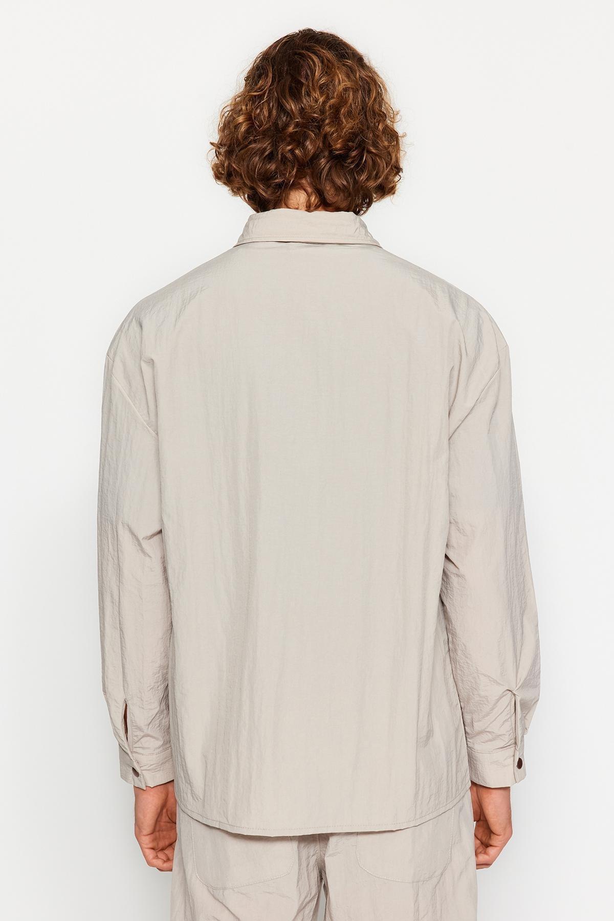 Beige Oversized Limited Edition Jacket, STONE, large image number 4