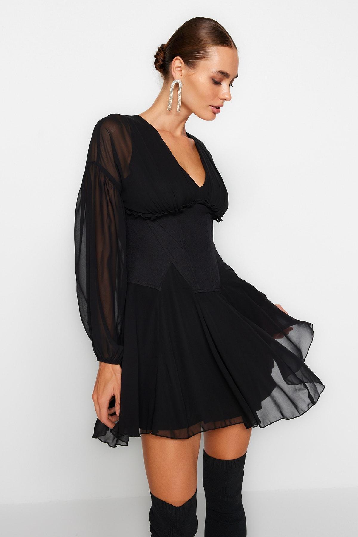 Black Skater Dress, , large image number 1