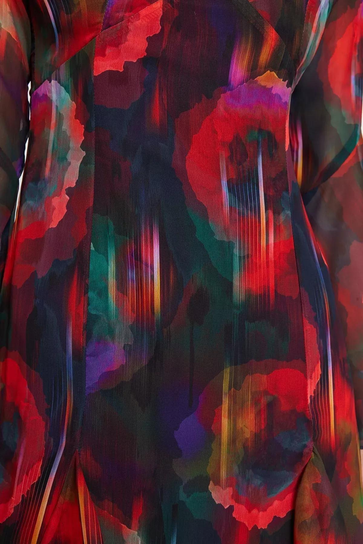 فستان سهرة مبطن من الشيفون، ألوان متعددة, , large image number 3