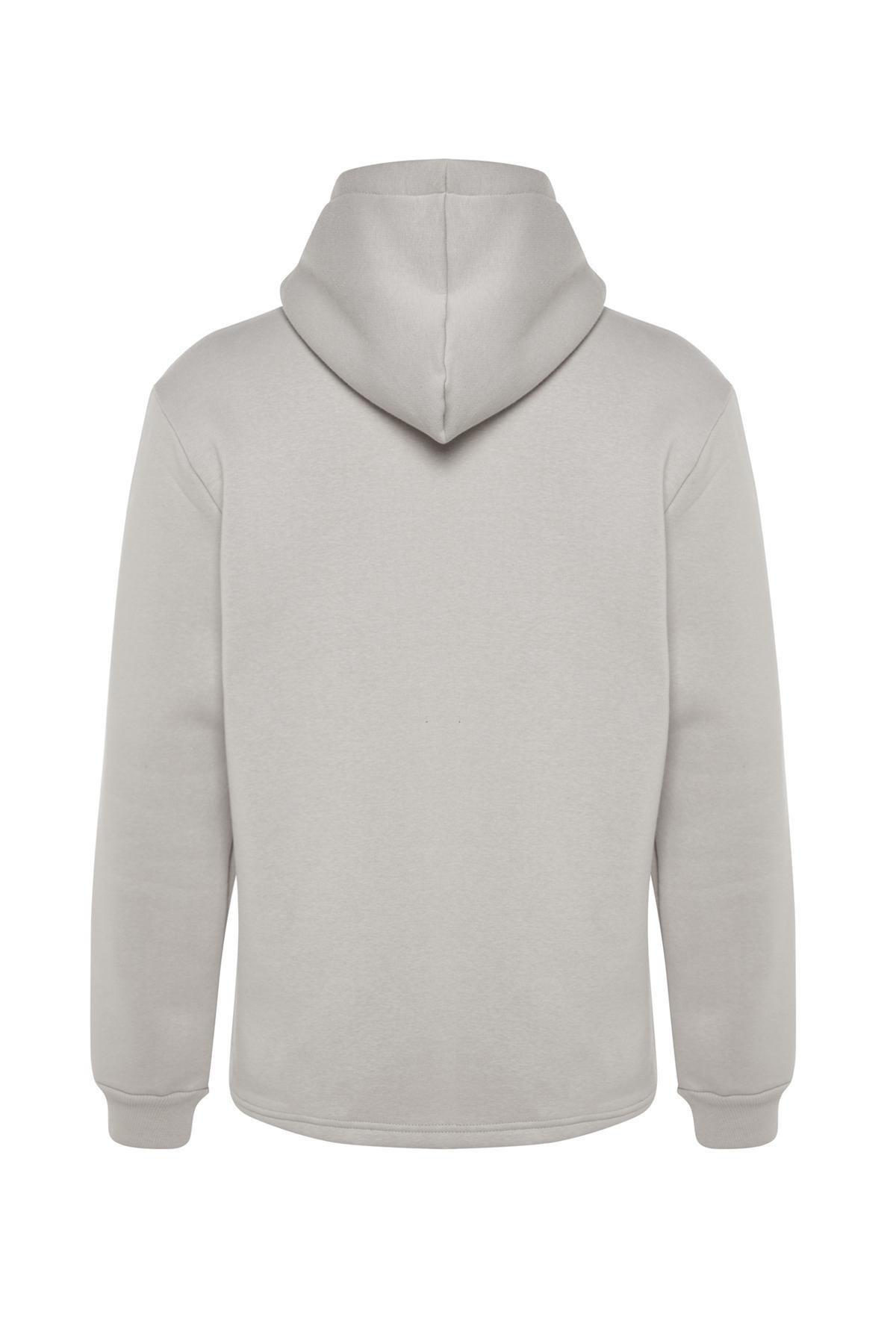 Grey Hooded Long-Sleeve Sweatshirt, , large image number 6