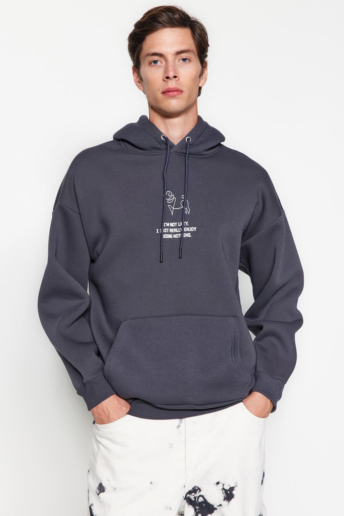 Navy Oversize Hoodie, , large image number 2