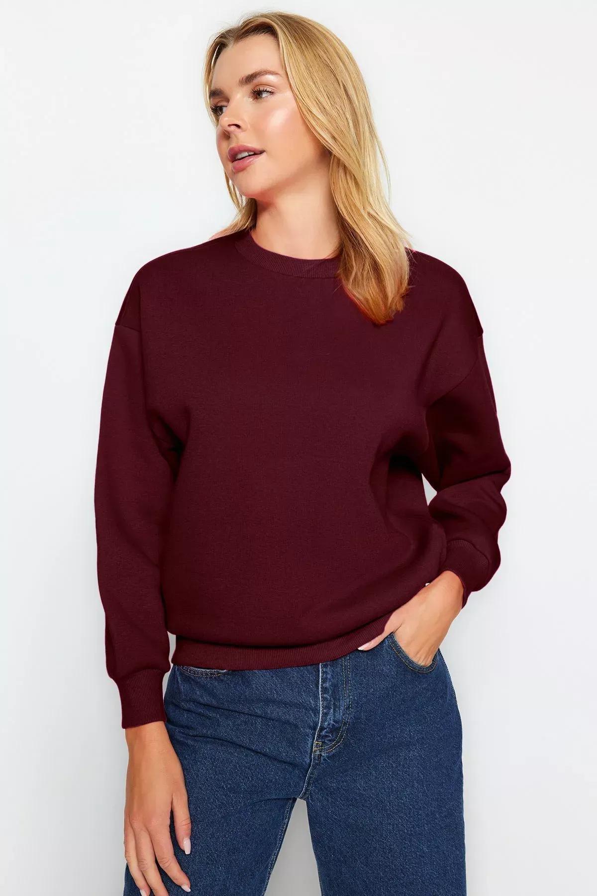 Red Polar Fleece Crew-Neck Sweatshirt, , large image number 1