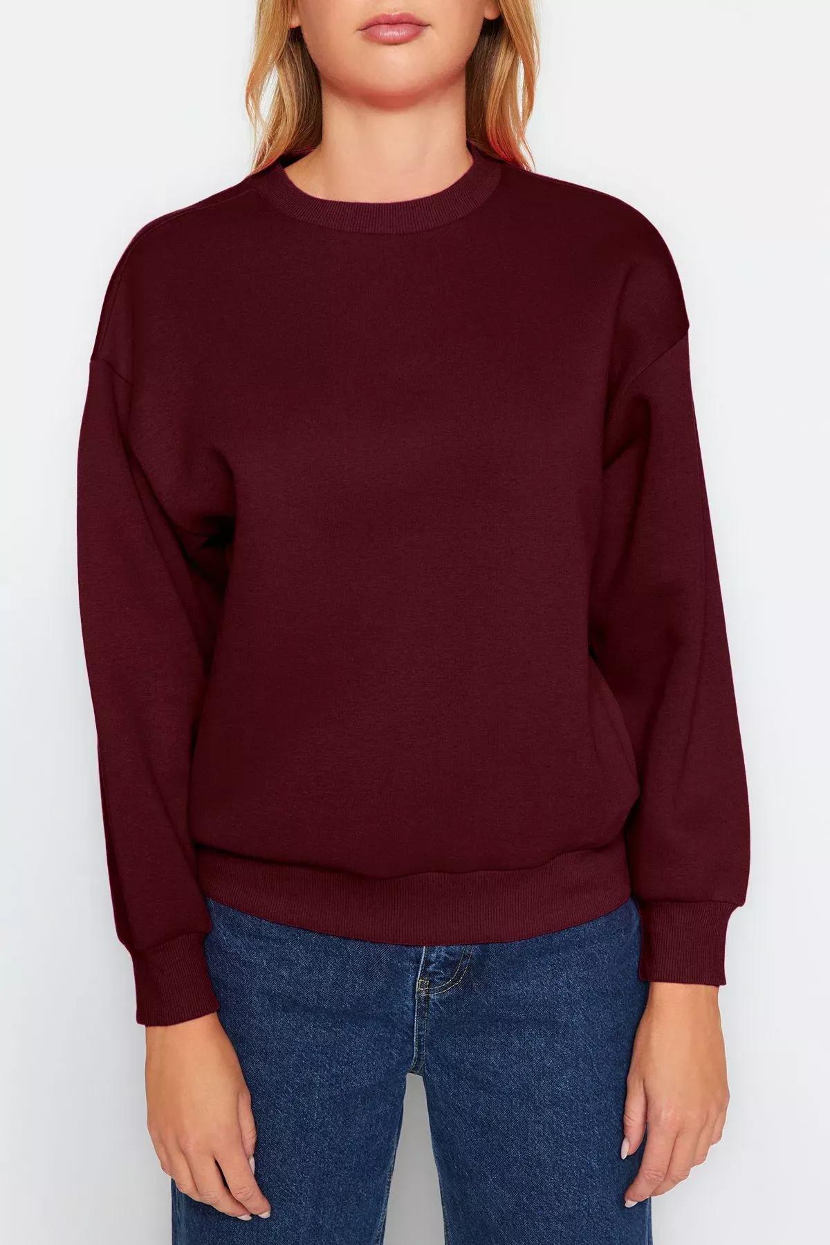 Red Polar Fleece Crew-Neck Sweatshirt, , large image number 2