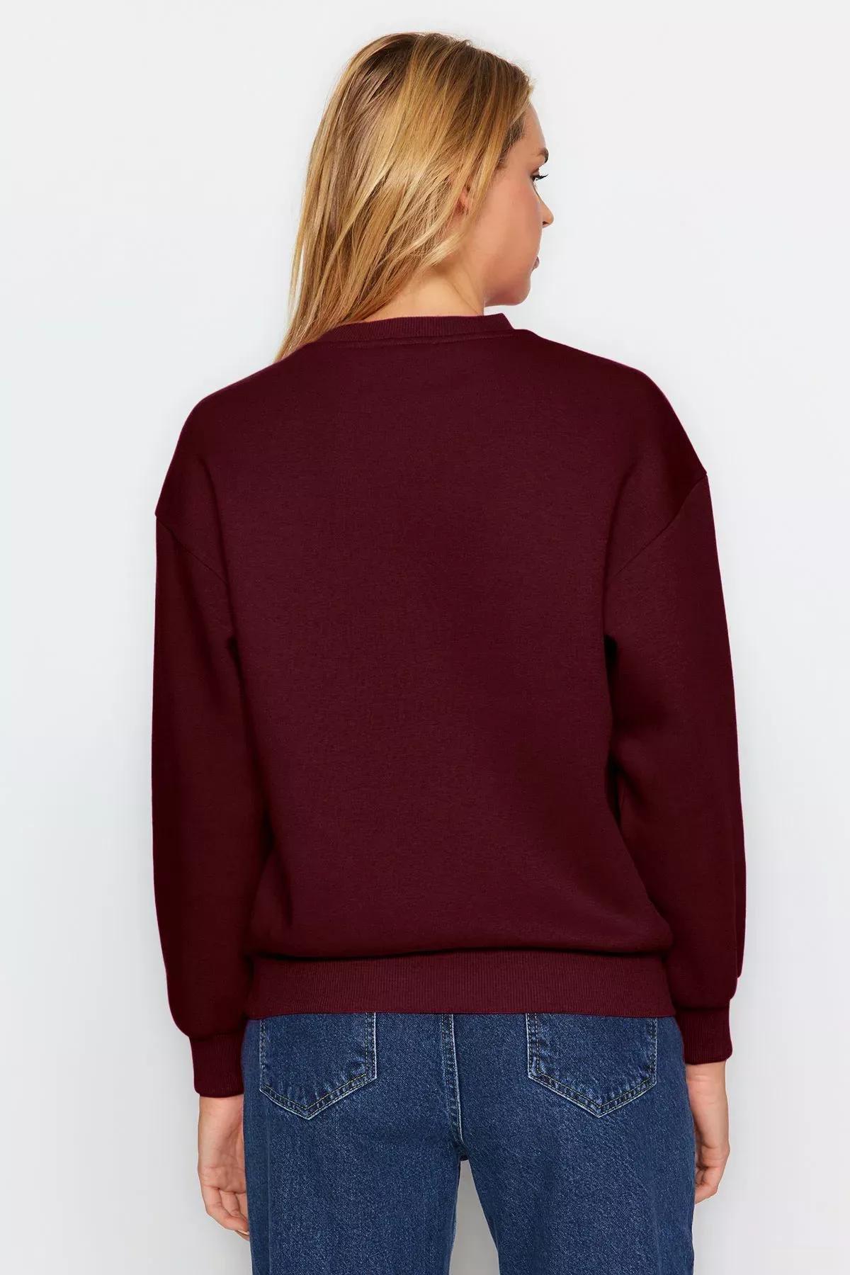 Red Polar Fleece Crew-Neck Sweatshirt, , large image number 5