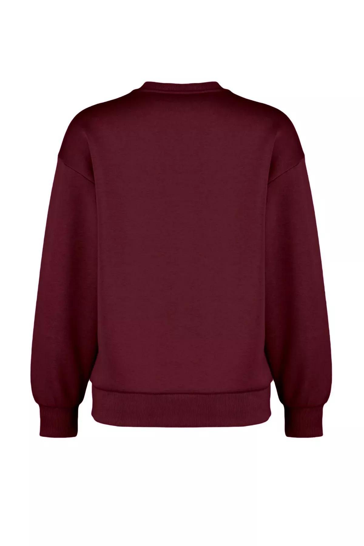Red Polar Fleece Crew-Neck Sweatshirt, , large image number 7