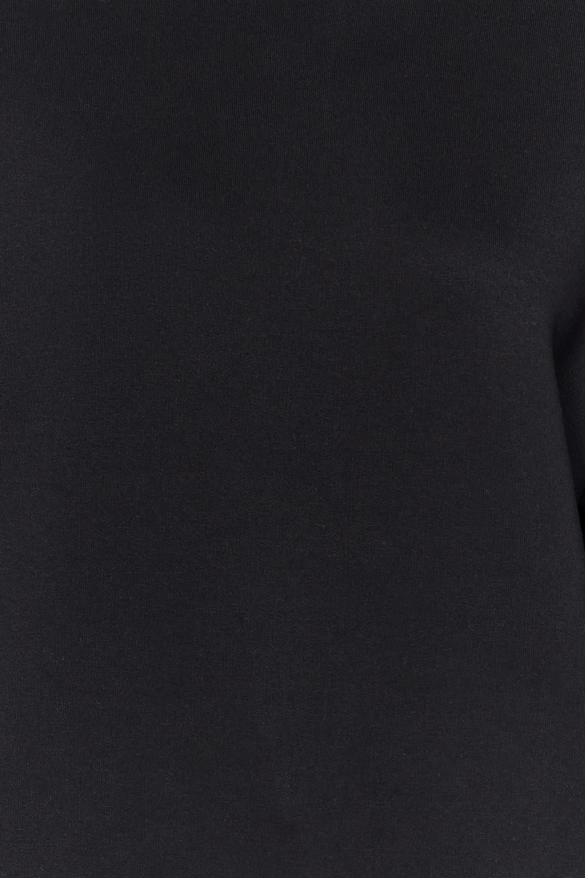 Black Crew Neck Knitted Sweatshirt, , large image number 2