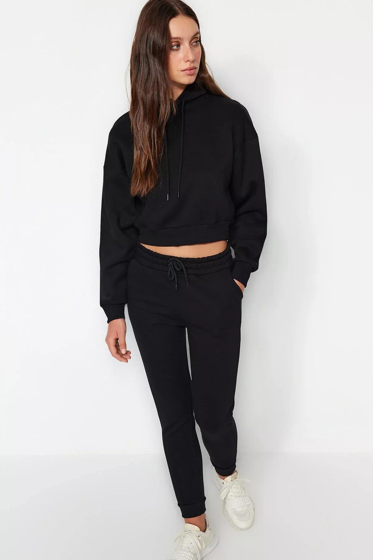 هودي قصير من الصوف، أسود, BLACK, large image number 2