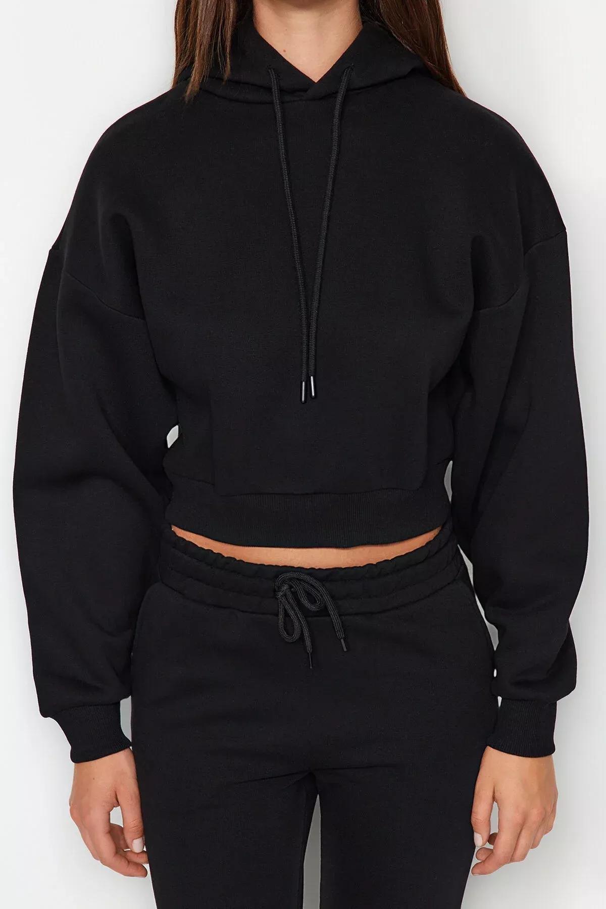 هودي قصير من الصوف، أسود, BLACK, large image number 6