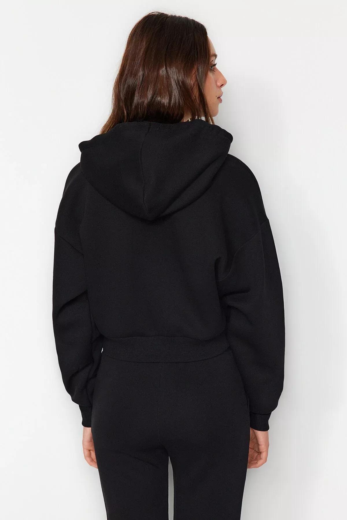 هودي قصير من الصوف، أسود, BLACK, large image number 8