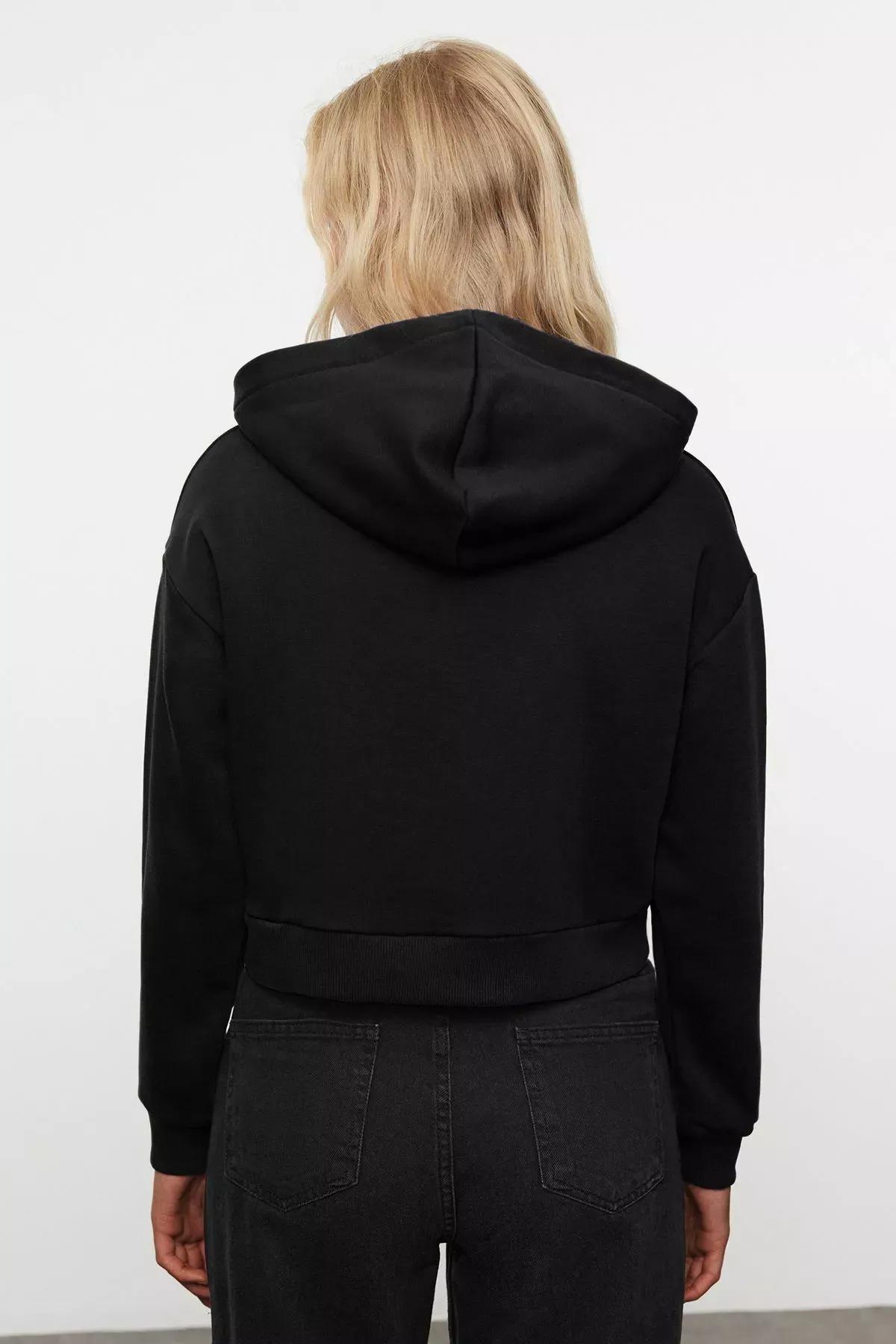 هودي قصير من الصوف، أسود, BLACK, large image number 9