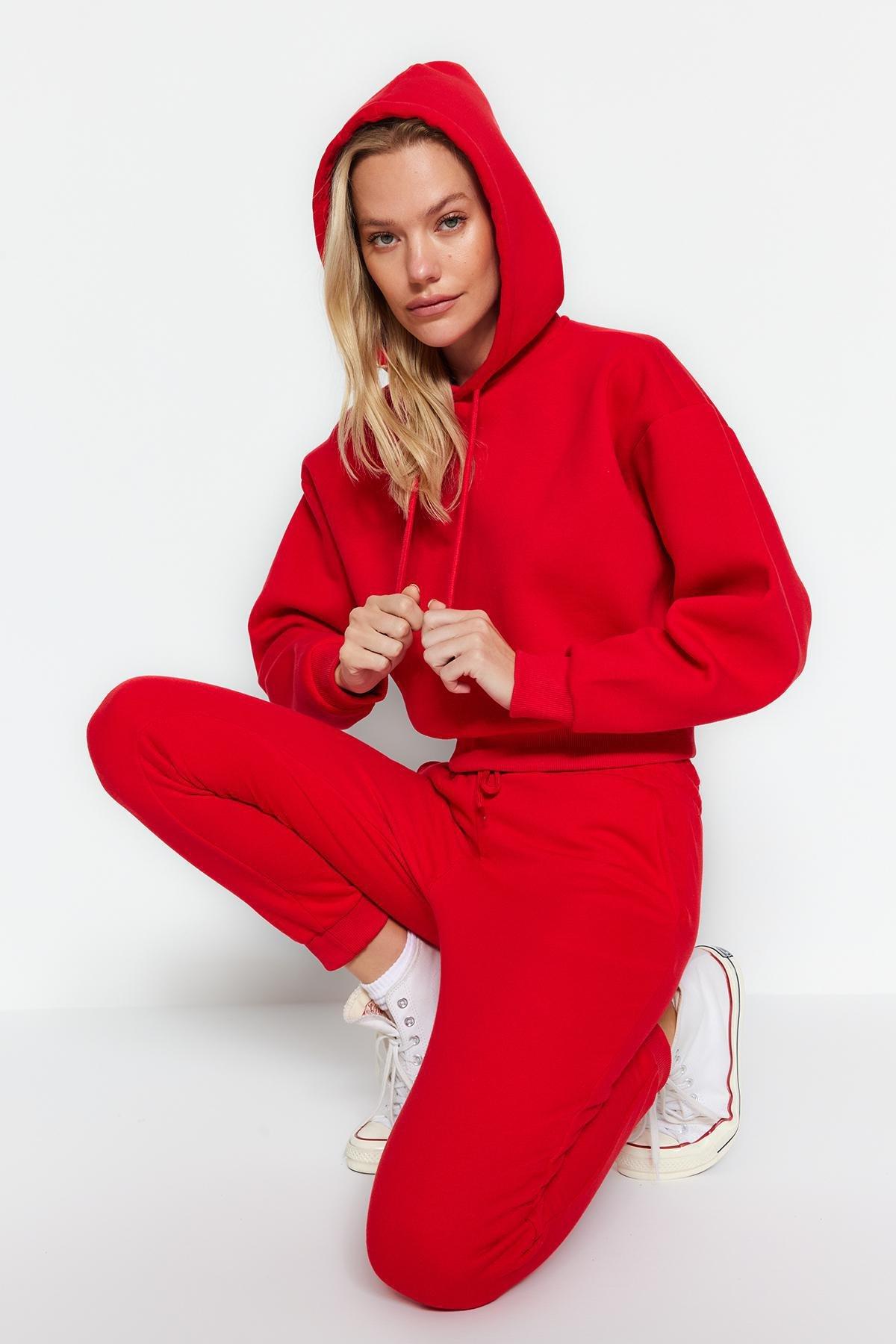 Red Thick Fleece Hoodie, , large image number 2