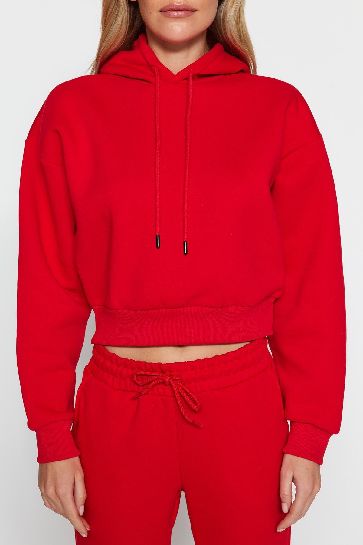 Red Thick Fleece Hoodie, , large image number 3