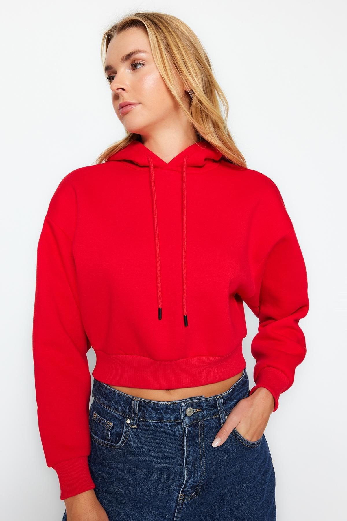 Red Thick Fleece Hoodie, , large image number 5