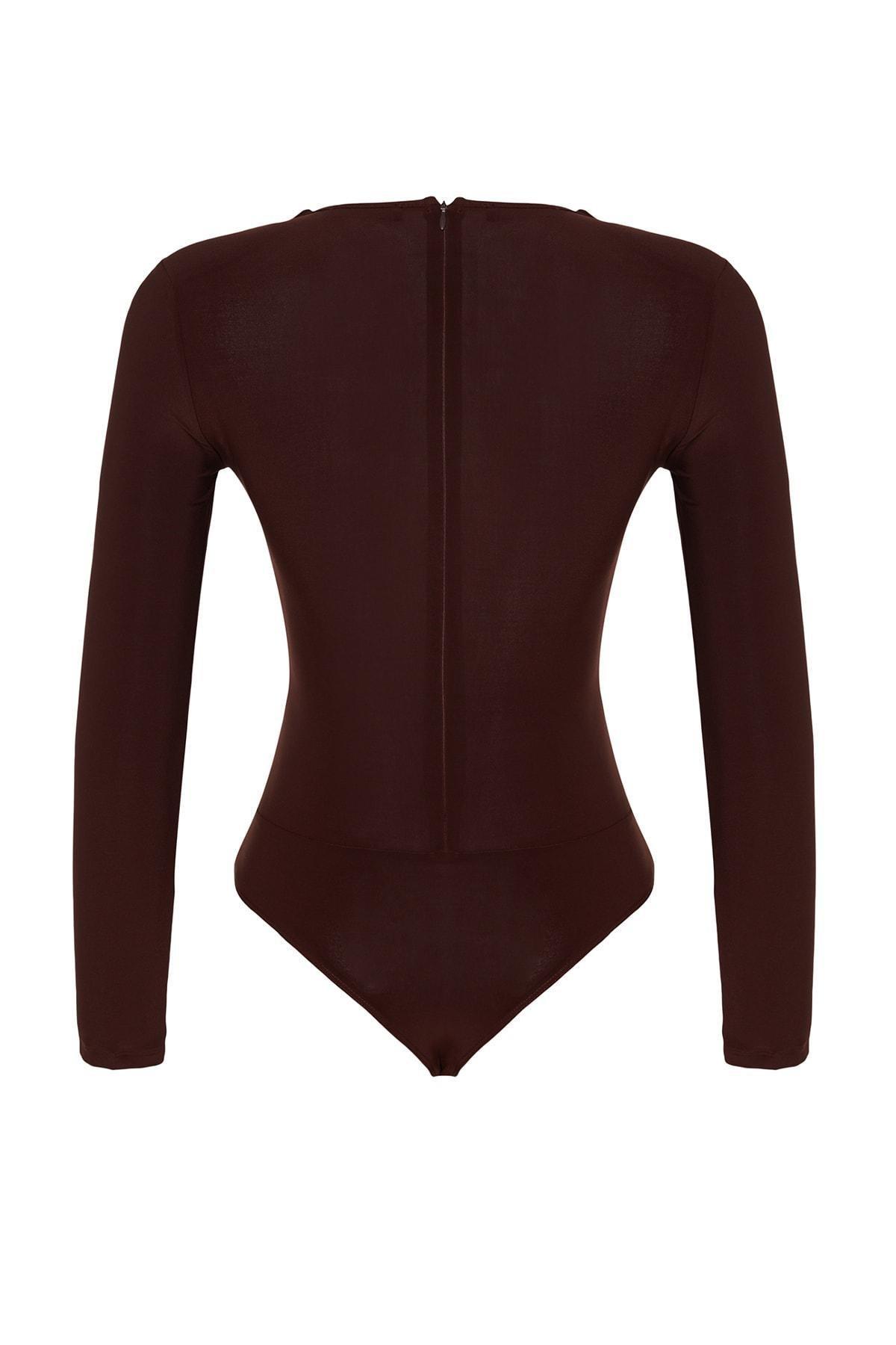 Brown Cut Out Knitted Body, , large image number 6