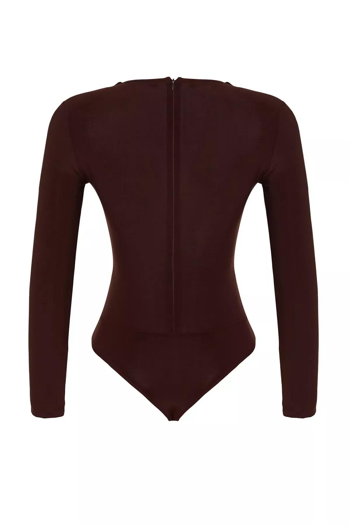 Brown Cut Out Knitted Body, , large image number 7