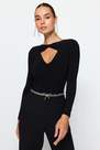 Trendyol - Black Knitted Body With Window Detail